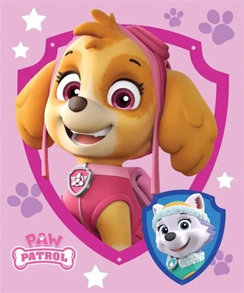 Børnetæppe - Skye - Paw Patrol - 100x140 cm - Blødt og lækkert Fleece tæppe - Borg Living